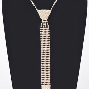Rhinestone Necktie Necklace